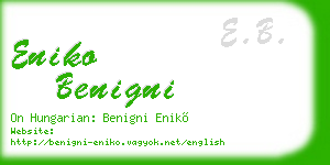 eniko benigni business card